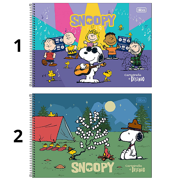 Caderno de Desenho Cartografia 80F Snoopy Tilibra