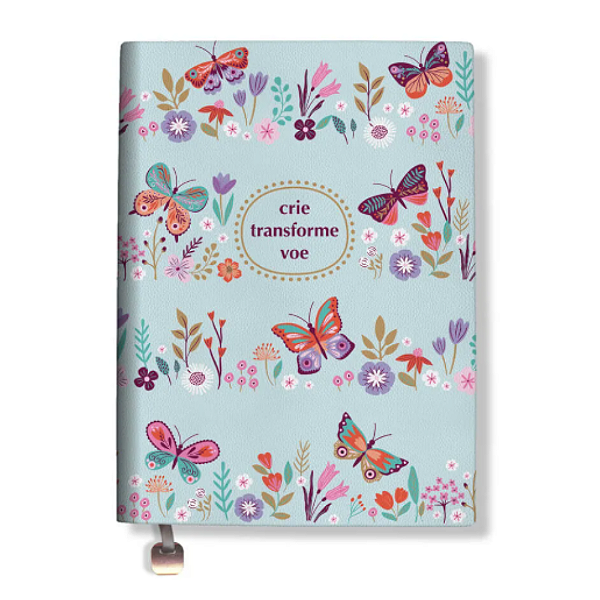 Caderneta A5 Borboletas no Jardim Fina Idéia