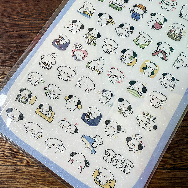 Adesivo Decorativo com Glitter Dog Diary Uniso