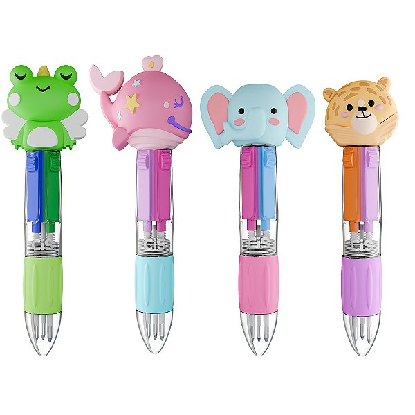 Caneta Esferográfica 0.7 Mini 4 cores Fun Cis