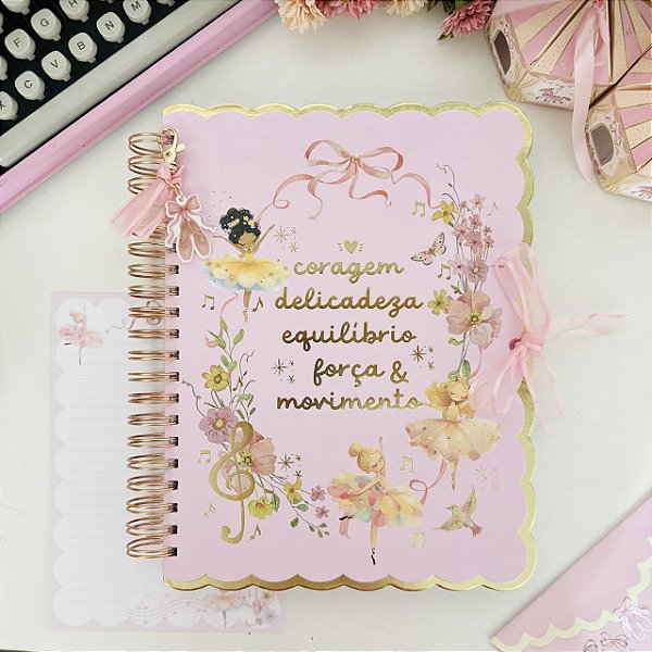 Caderno Wire-o A5 Bailarinas Rosa Buendia