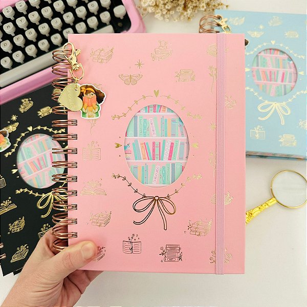 Diário de Leitura Dourado e Rosa Wire-o Buendia