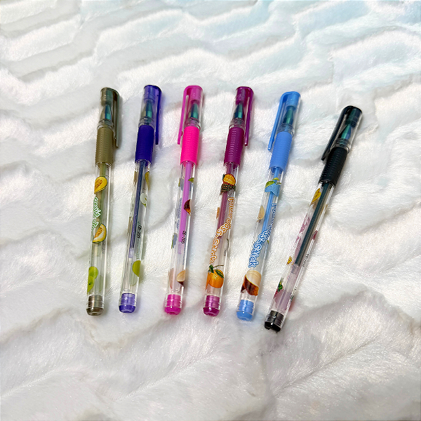 Caneta Color Gel Frutas BRINDE