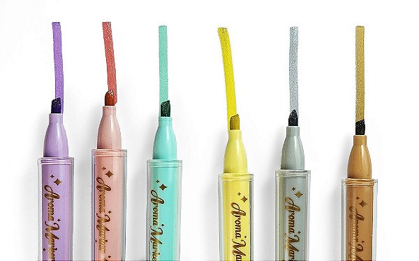 Kit Marca Texto Glitter c/ Cheirinho 6unid