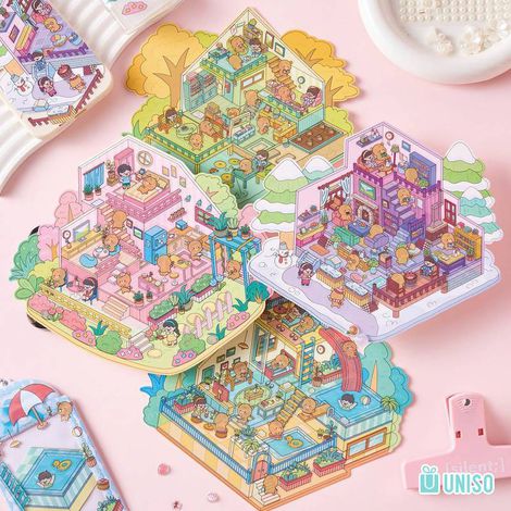 Adesivo Cena 3D Estações Uniso