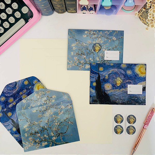 Kit Papéis de Carta com Envelopes Van Gogh Buendia