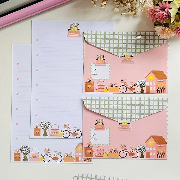Kit Papéis de Carta com Envelopes Doce Rotina Buendia