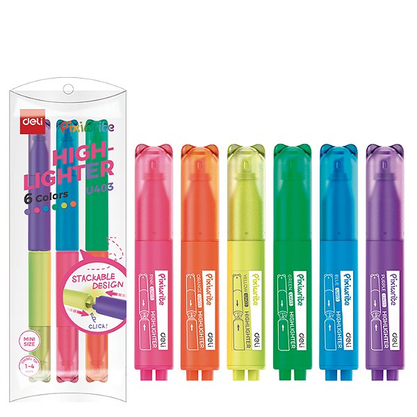 Marca Texto Conect PixiWrite 6 Cores Deli