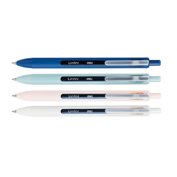 Caneta Gel Linfini Clip Metal Azul 0.5 Deli