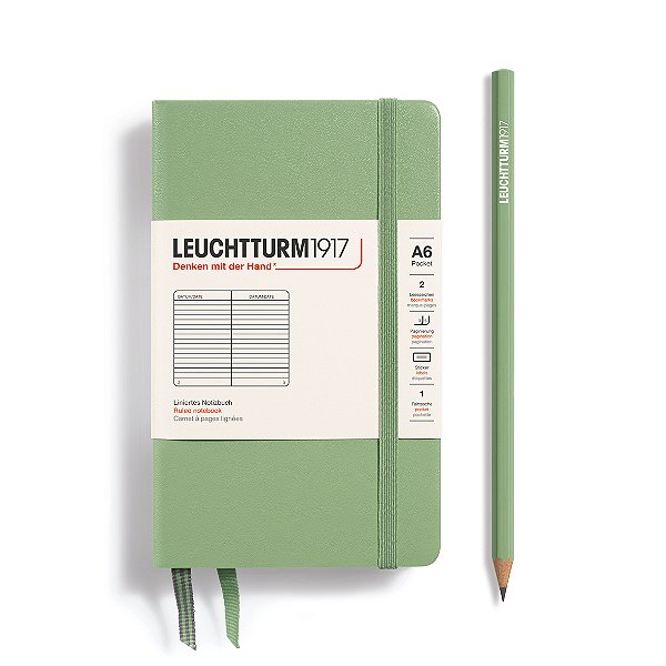 Caderno Pautado Pocket A6 Verde Salvia Leuchtturm1917