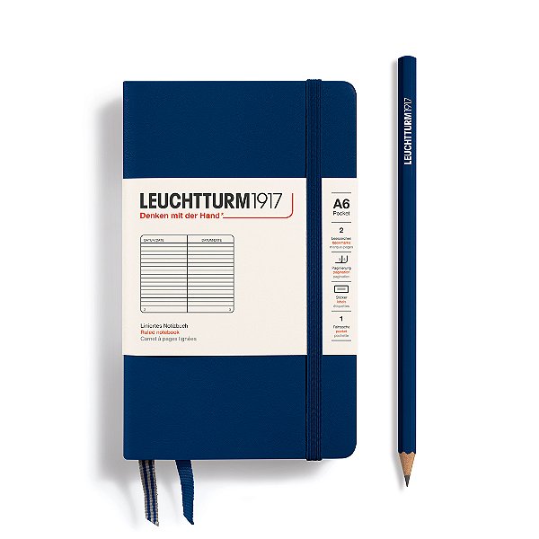 Caderno Pautado Pocket A6 Azul Marinho Leuchtturm1917