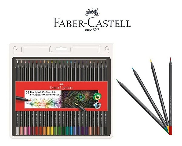 Lápis de Cor Faber-Castell SuperSoft 24 Cores