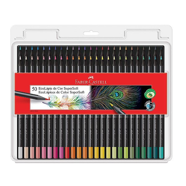 Lápis de Cor Faber-Castell SuperSoft 50 Cores