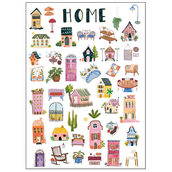 Adesivo Home Casinhas Grafitte