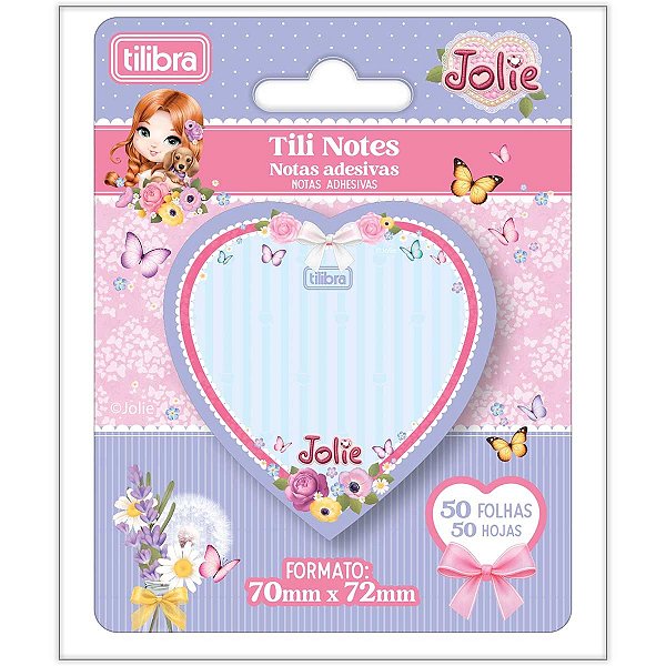 Bloco Adesivo Tili Notes Coração Jolie Tilibra