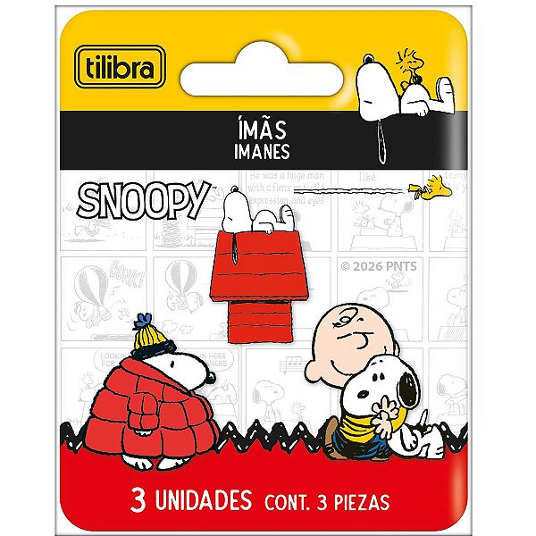 Imã Acrílico Snoopy 3unid Tilibra