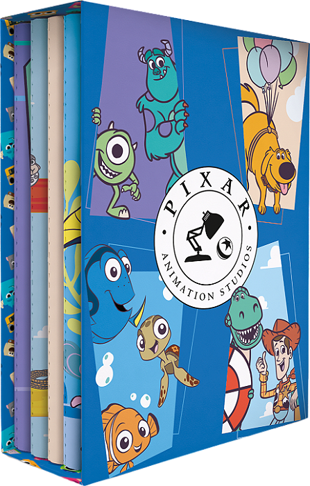 Caixa Box Caderno Pixar 1/4 c/4 Animativa