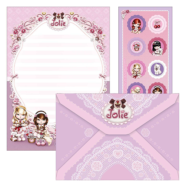 Papel de Carta com Envelope Jolie Tilibra