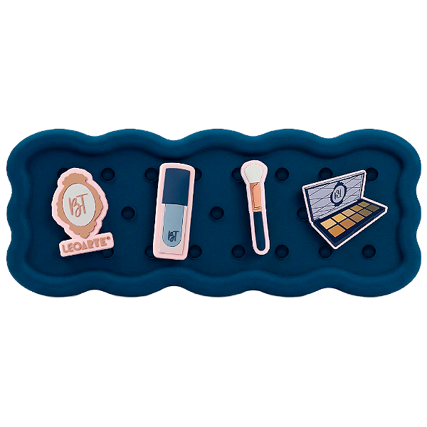 Estojo de Silicone com Pins Azul Bruna Tavares Leonora