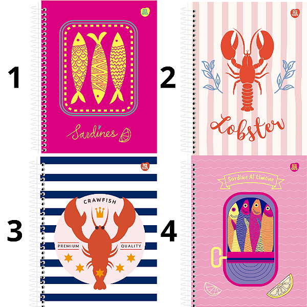 Caderno Colegial 1M Dolce Mare 80F Animativa