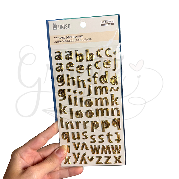 Adesivo Decorativo Letras Dourada Uniso