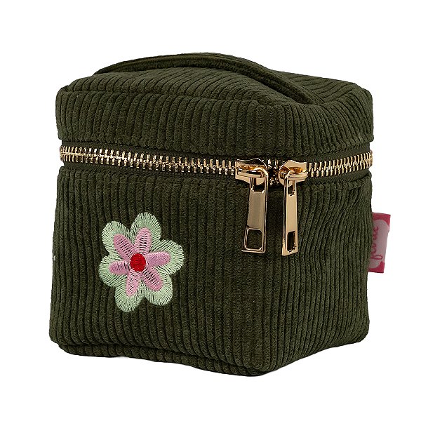 Necessaire Mini Verde Flor Floriê