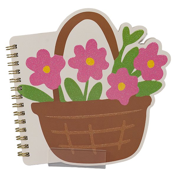 Bloco de Anotações Cesto Flores Floriê