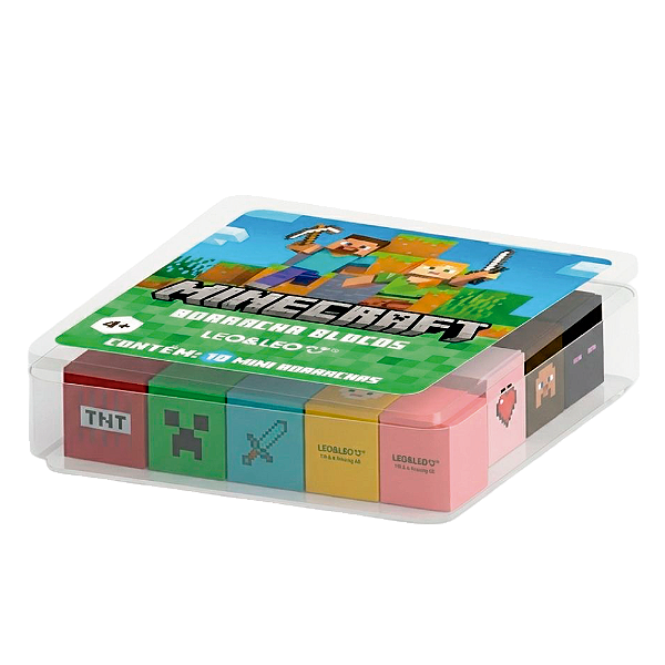 Borracha Blocos Mini Minecraft 10 borrachas Leonora