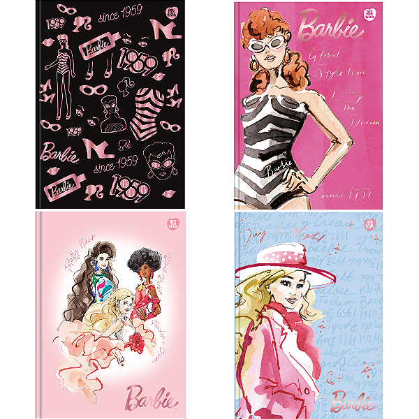 Caderno Colegial Costurado Barbie 80F Animativa