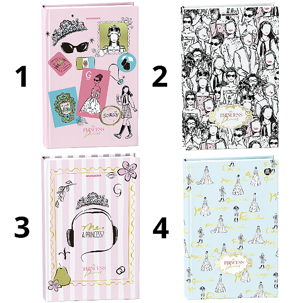 Caderno Colegial Costurado Diário da Princesa 80F Animativa