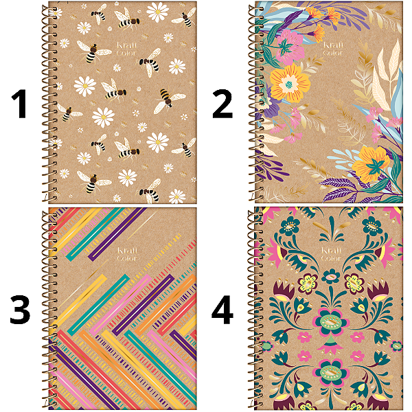 Caderno Colegial 10M Kraft Color 160F Jandaia