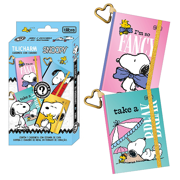 Acessório Tilicharm Caderneta Snoopy Tilibra - PRÉ VENDA
