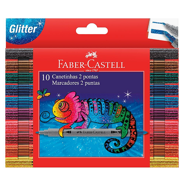 Hidrocor Canetinha 2 Pontas Glitter Faber Castell