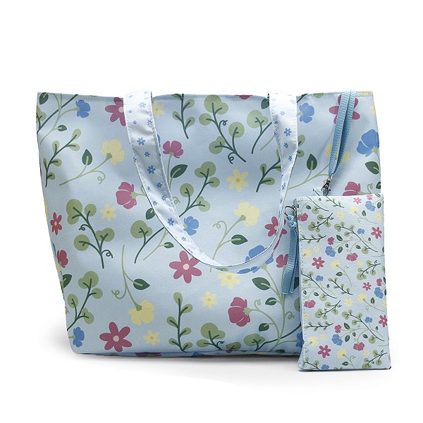 Bolsa Reversível Floral Azul by Sof Sabra