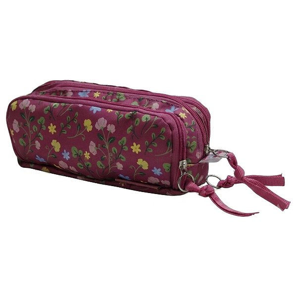 Estojo Triplo 24 Pens Floral Pink By Sof Sabra
