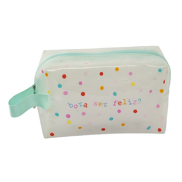 Necessaire Bauzinho Transparente Verde Floriê