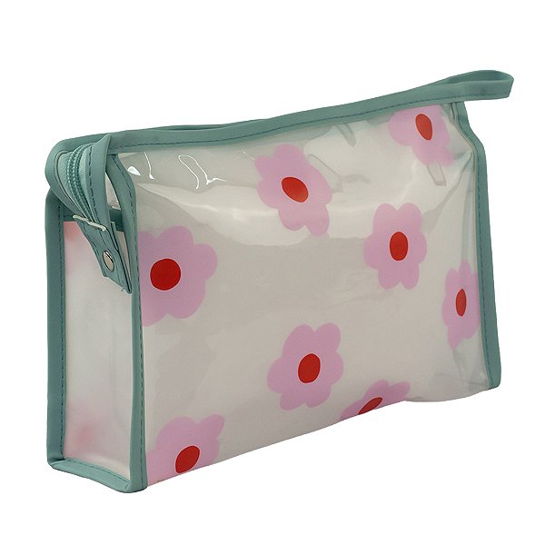 Necessaire Dia a Dia Transparente Verde Floriê