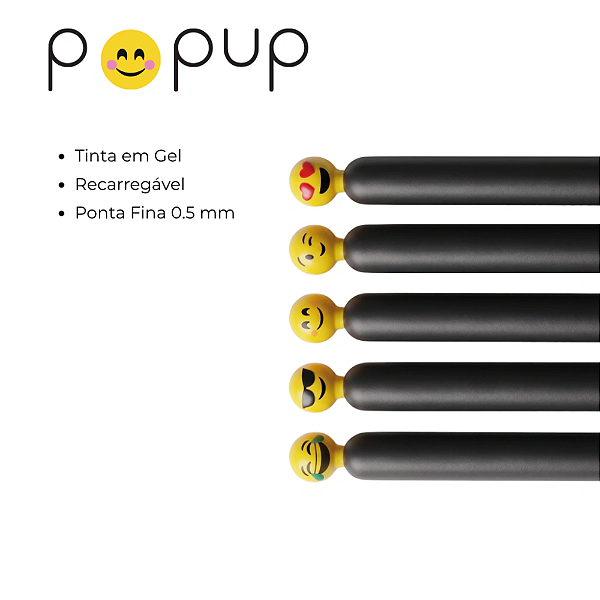 Caneta em Gel 0.5mm Pop Up Compactor