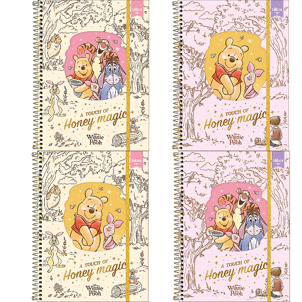 Caderno Universitário com Janela Top Pooh 1 Matéria 60F Tilibra