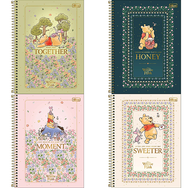Caderno Universitário 10 Matérias Pooh Core 160F Tilibra