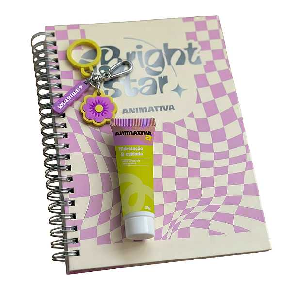 Caderno Colegial 1 Matéria Animativa + Creme com Chaveiro 120F