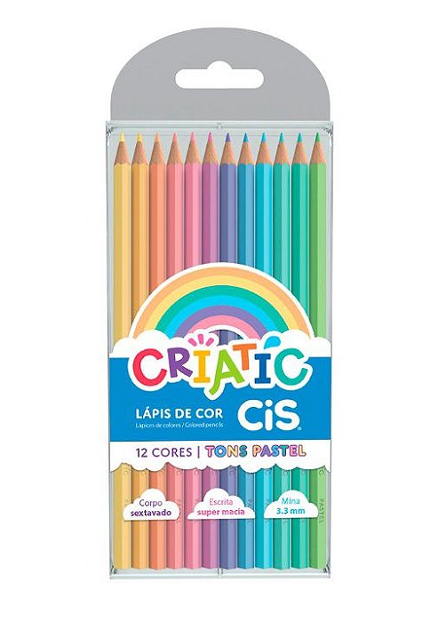 Lápis de Cor Criatic - Tons Pastel - 24 cores - Cis