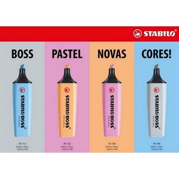 Marca Texto Stabilo Boss Pastel Avulsa - Papelaria Grafitte - Papelaria  Grafitte | Papelaria para inspirar!