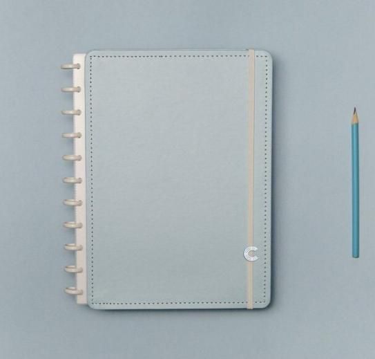 Caderno Inteligente Médio Azul Pastel 80 Folhas
