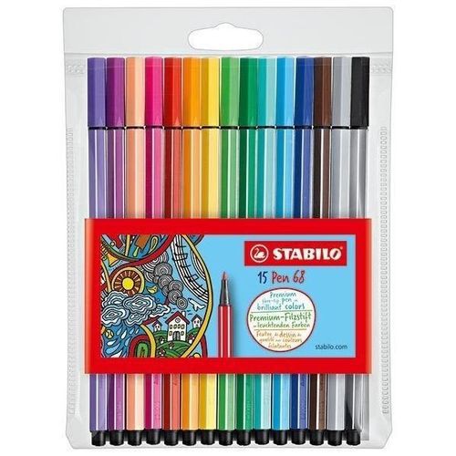 Estojo Caneta Stabilo Pen 68 com 15 cores - Papelaria Grafitte - Papelaria  Grafitte | Papelaria para inspirar!