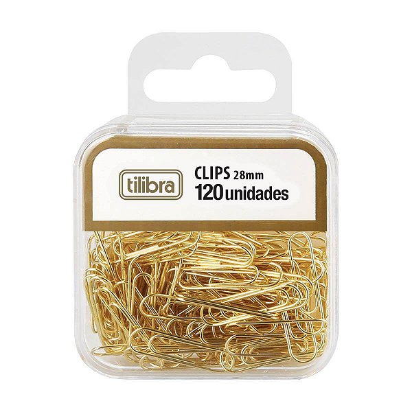 Clips Dourado 28mm Tilibra 120 unidades