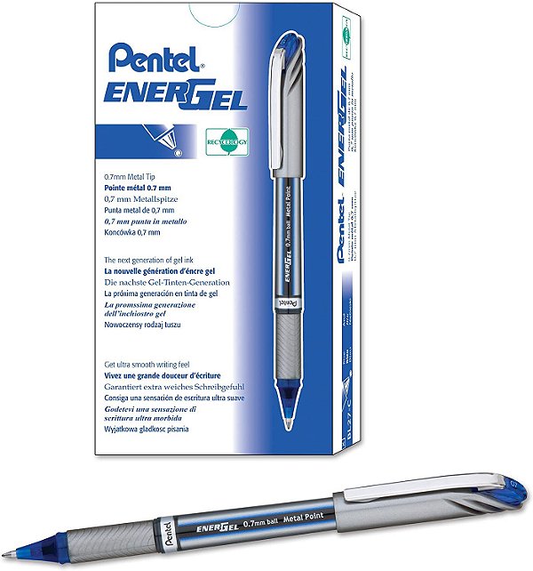 Caneta Gel Energel 0.7mm Azul BL27 Pentel