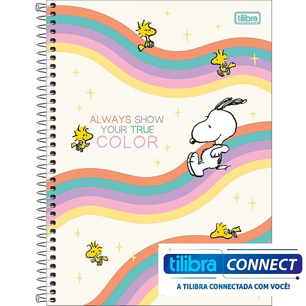 Caderno Universitário 1M Snoopy 80 Folhas Tilibra