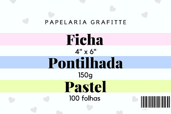 Ficha Pontilhada Pastel 4x6 100 folhas