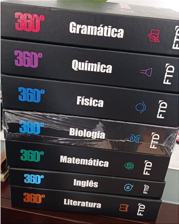 Coleção FTD 360º Didáticos Gramática Química Física Biologia Matemática Inglês e Literatura 7 volumes
